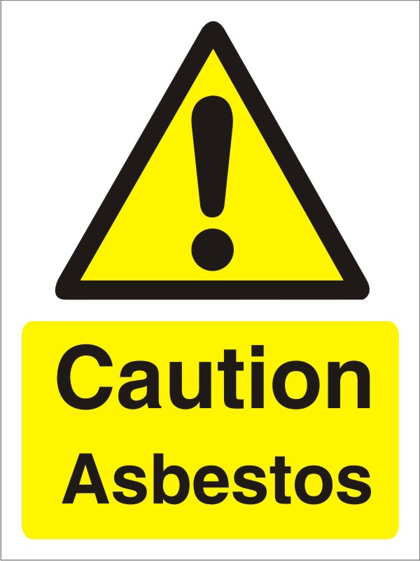 Warning Sign Asbestos Adhesive Plastic 40 x 30 cm