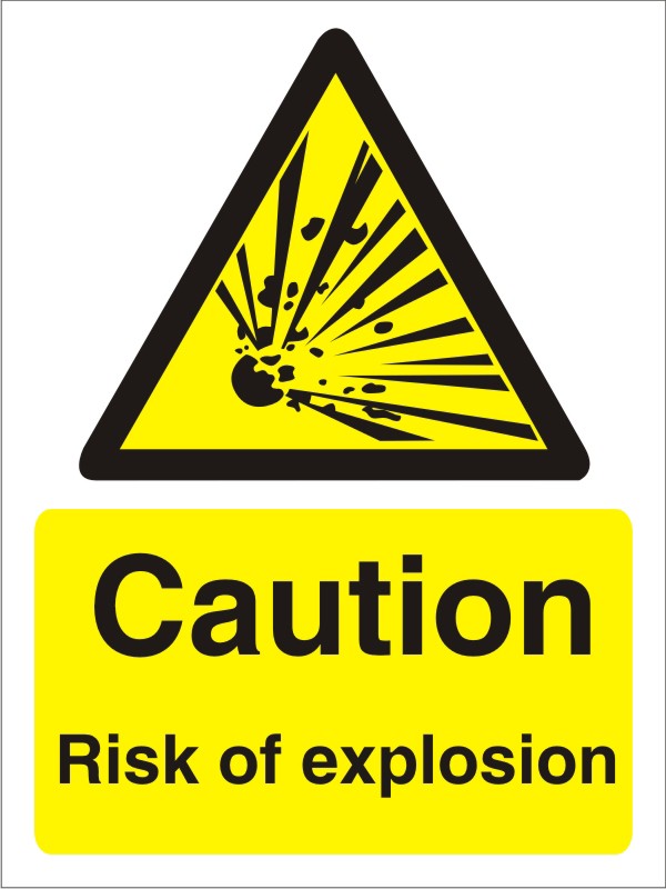 Warning Sign Explosion Adhesive Vinyl 40 x 30 cm