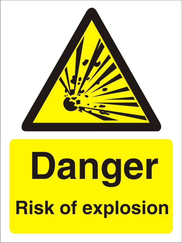 Warning Sign Explosion Adhesive Vinyl 40 x 30 cm