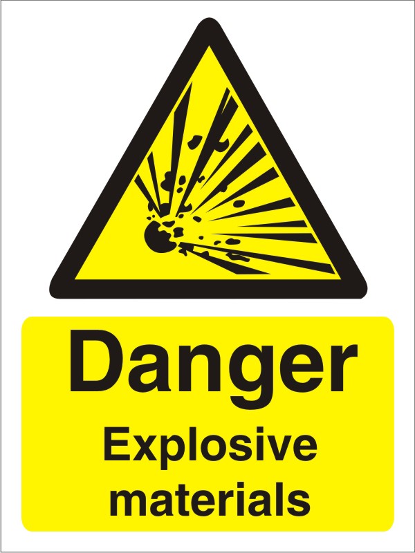 Warning Sign Explosion Adhesive Vinyl 40 x 30 cm