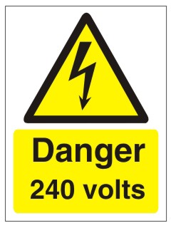 Warning Sign 243 Volts Adhesive Vinyl 20 x 15 cm