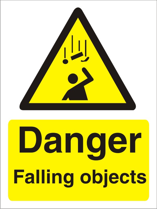 Warning Sign Falling Objects Plastic 20 x 15 cm