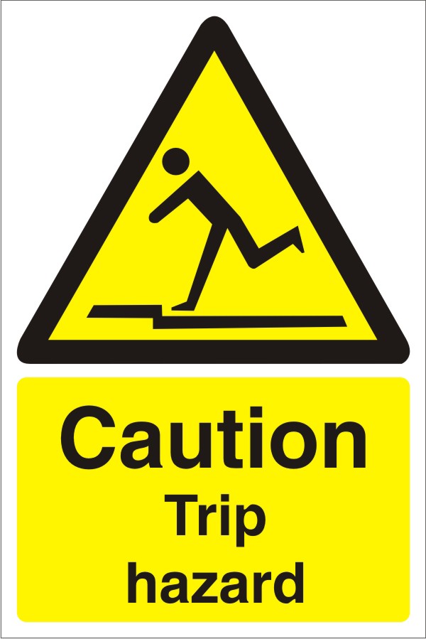 Warning Sign Trip Hazard Adhesive Plastic 60 x 40 cm