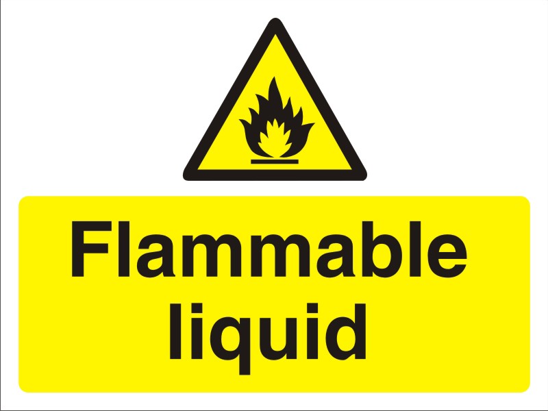 Warning Sign Flammable Liquid Freestanding PVC (Polyvinyl Chloride) 30 x 40 cm