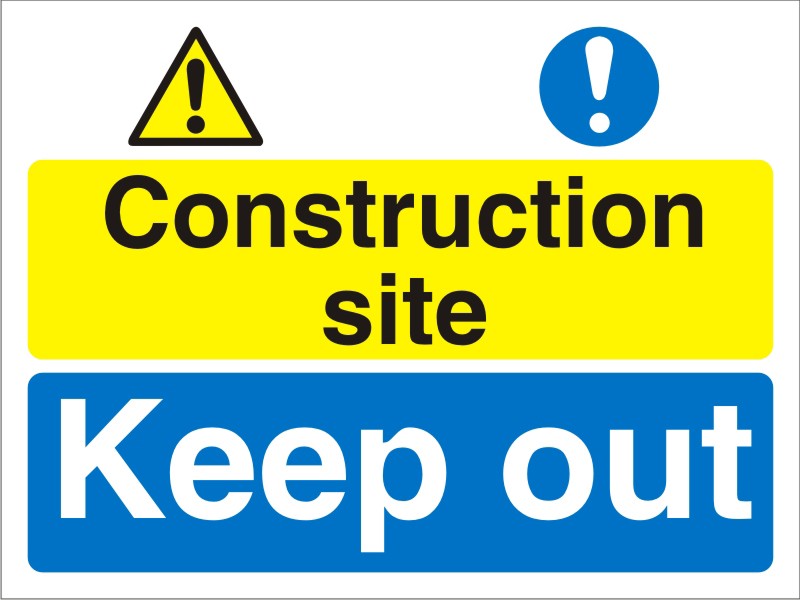 Information Sign Construction Site Freestanding PVC (Polyvinyl Chloride) 30 x 40 cm