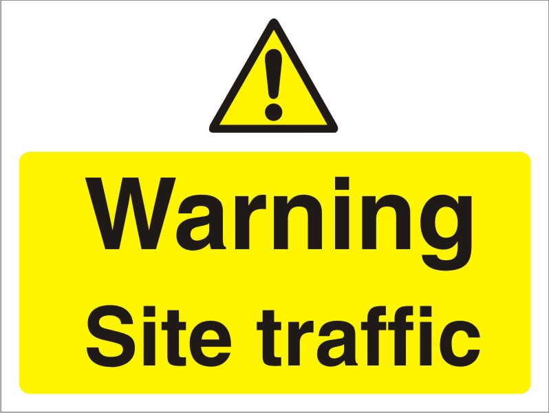 Warning Sign Site Traffic Freestanding Corrugated Board 45 x 60 cm