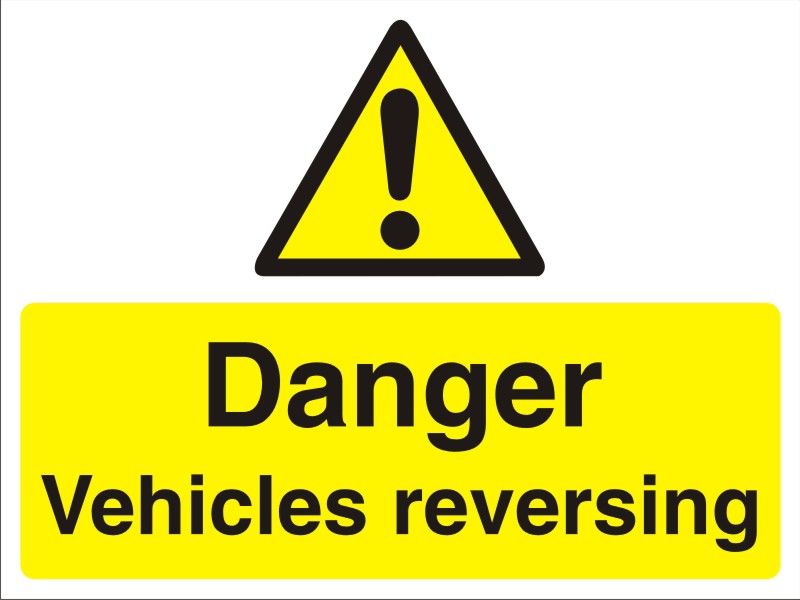 Warning Sign Vehicles Reversing Freestanding Corrugated Board 30 x 40 cm