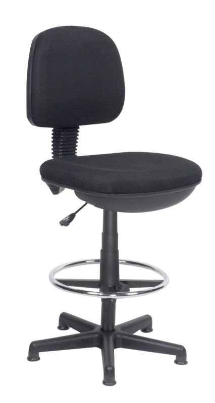 Realspace Zeichenstuhl Permanentkontakt Stoff Höhenverstellbar Schwarz 110 kg Draughtsman 430 x 480 x 1.200 mm