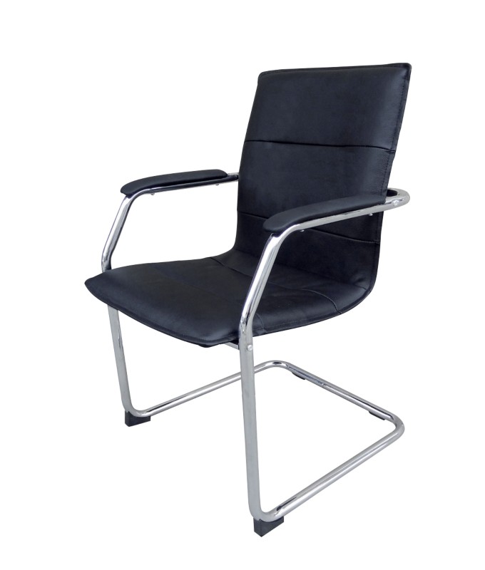 Realspace Baker Besucherstuhl Kunstleder Feste Armlehne Nein Schwarz 110 kg Baker