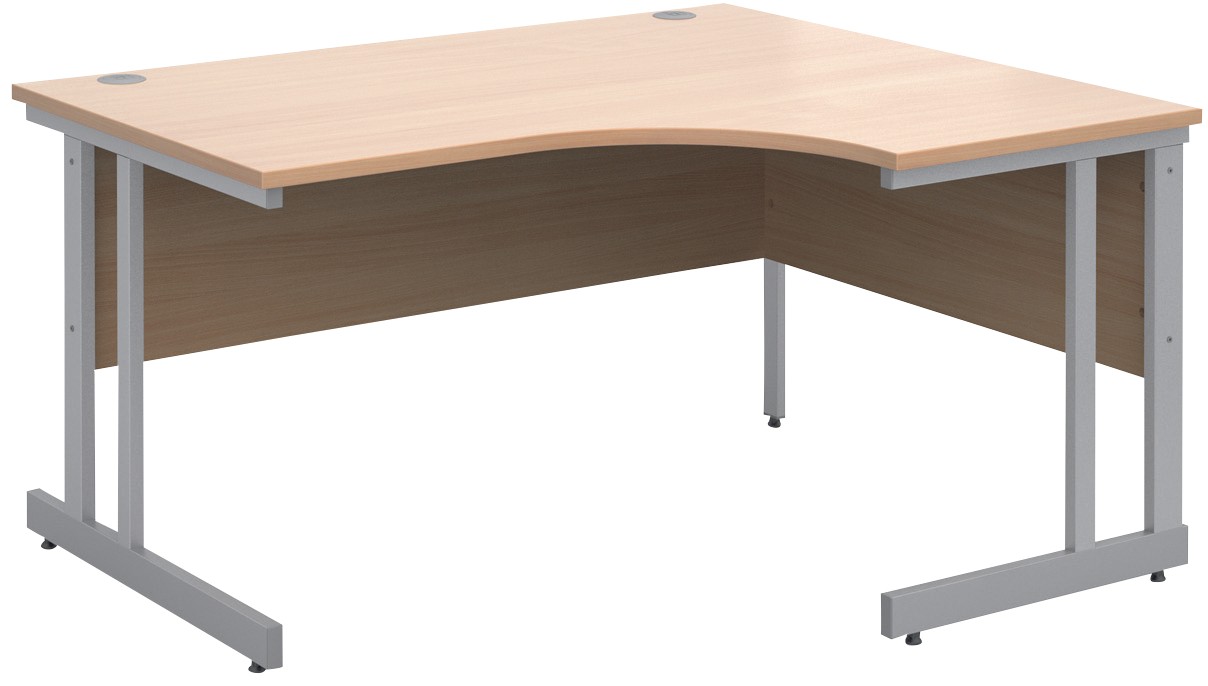 Dams International Momento Right Hand Corner Desk Corner Beech Cantilever 1,400 (W) X 1,200 (D) X 725 (H) Mm Mfc (Melamine Faced Chipboard)