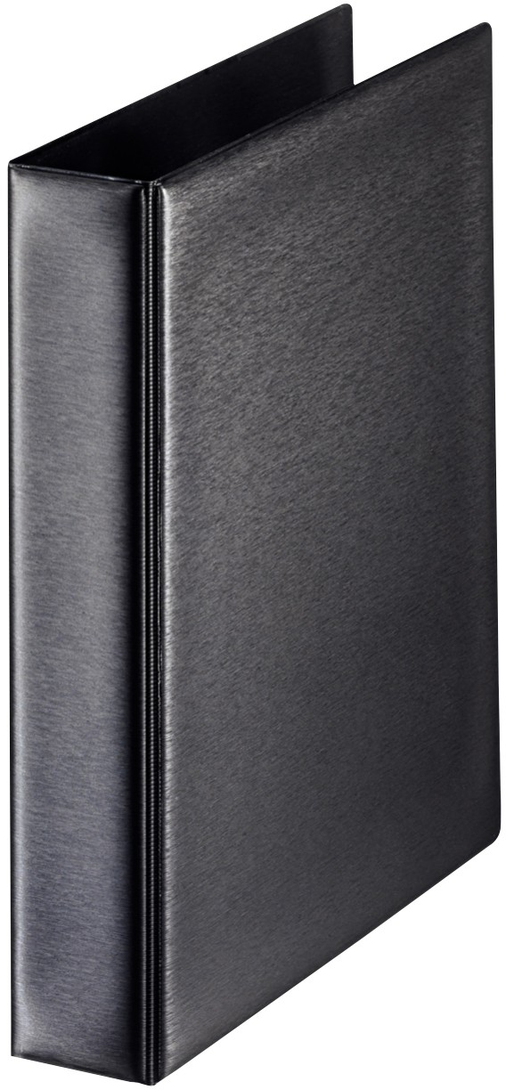 Leitz Ringbuch 2 Ringe Karton, Polypropylen DIN A5 Schwarz