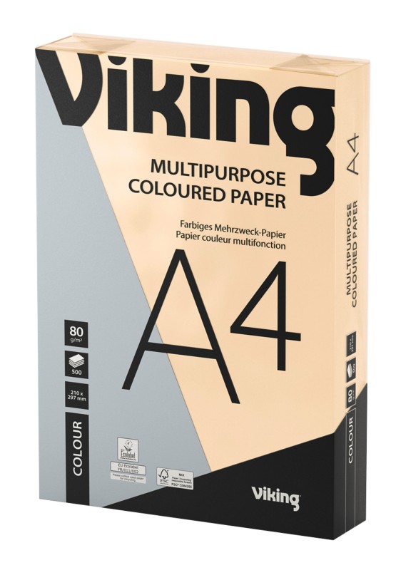 Viking DIN A4 Farbiges Papier Lachs 80 g/m² Glatt 500 Blatt