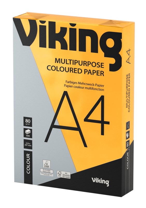 Viking DIN A4 Farbiges Papier Orange 80 g/m² Glatt 500 Blatt