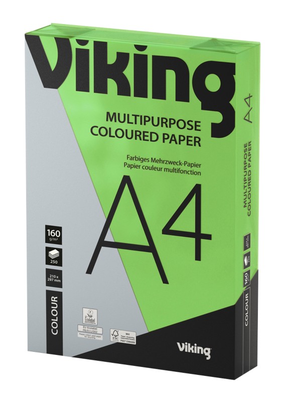 Viking DIN A4 Farbiges Papier Grün 160 g/m² Glatt 250 Blatt