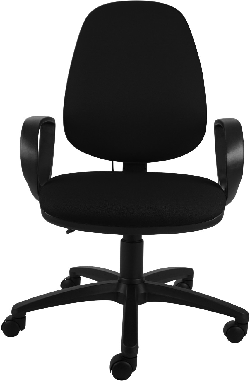 Energi-24 Office Chair Basic Tilt Fabric Fixed Armrest Height-Adjustable Seat Black 150 Kg Air Support