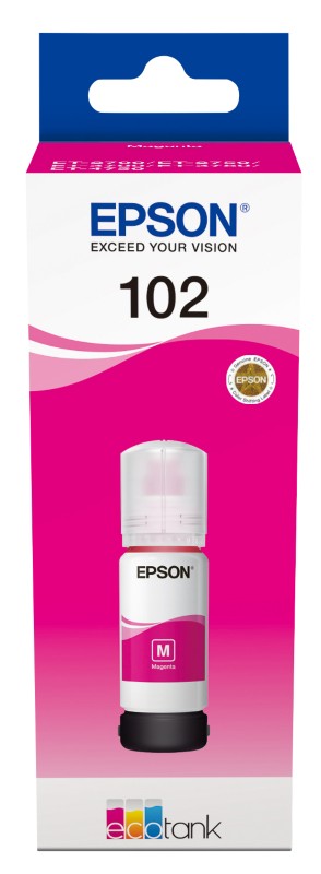 Original Epson 102 Ecotank Magenta Ink Bottle (C13T03R340) - Image 18