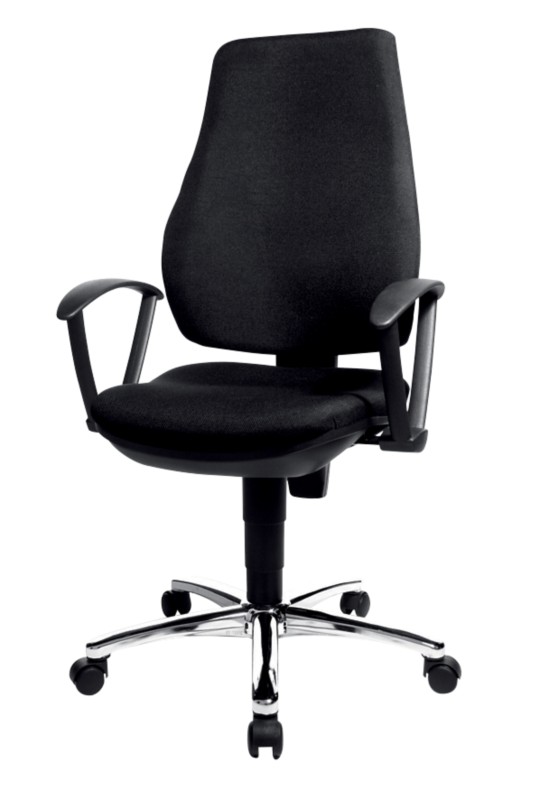 TOPSTAR Power Star Profi Bürostuhl Permanentkontakt Stoff Feste Armlehne Höhenverstellbarer Sitz Schwarz 110 kg 460 x 1....