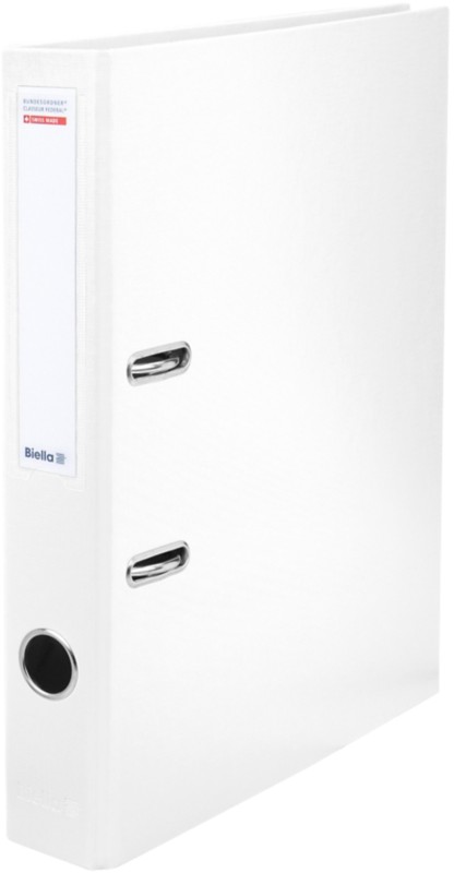 Biella Schmal Ordner DIN A4 40 mm Weiß 2 Ringe 10341401U Pappkarton, PP (Polypropylen) Hochformat