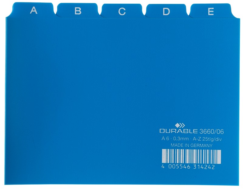 Thumbnail - DURABLE Leitregister DIN A6 Blau 14,8 x 10,5 cm 25 Stück