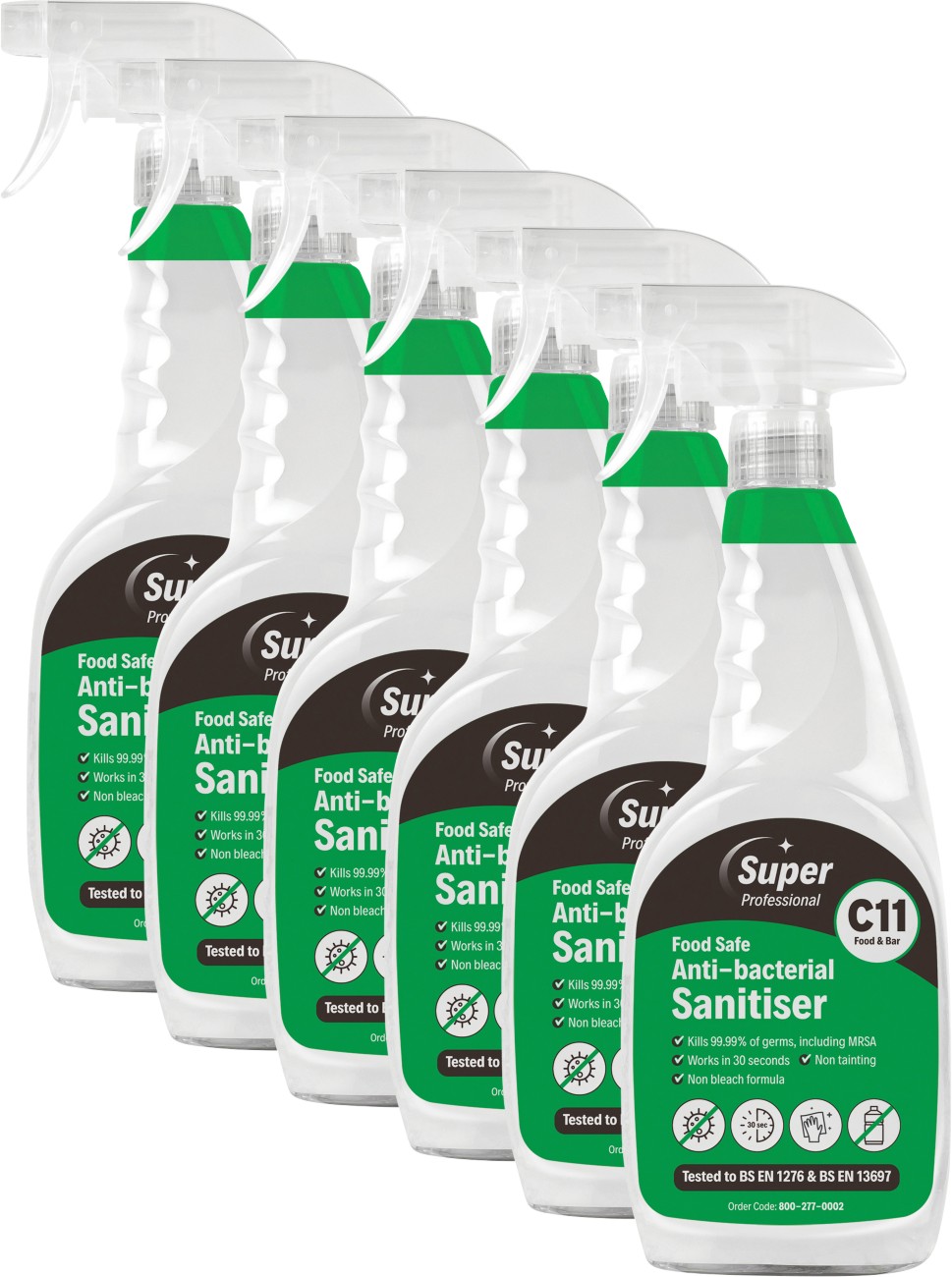 Super Professional Products Antibacterial Surface Cleaner Liquid C11 750 Ml Pack Of 6