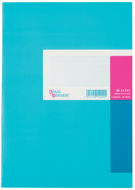 König & Ebhardt Spaltenbuch 2 Spalten DIN A4 80 g/m² Blau 40 Blatt