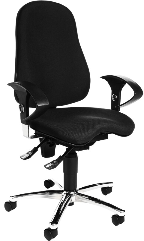 TOPSTAR Bürostuhl Permanentkontakt Stoff Höhenverstellbare Armlehne Höhenverstellbarer Sitz Schwarz 110 kg Sitness 10