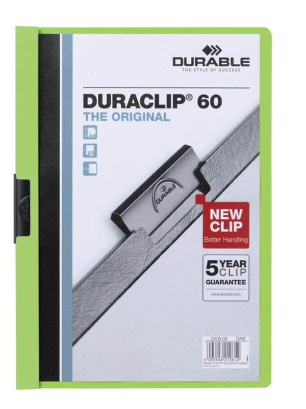 DURABLE Duraclip Klemmmappe 60 Blatt DIN A4 Grün