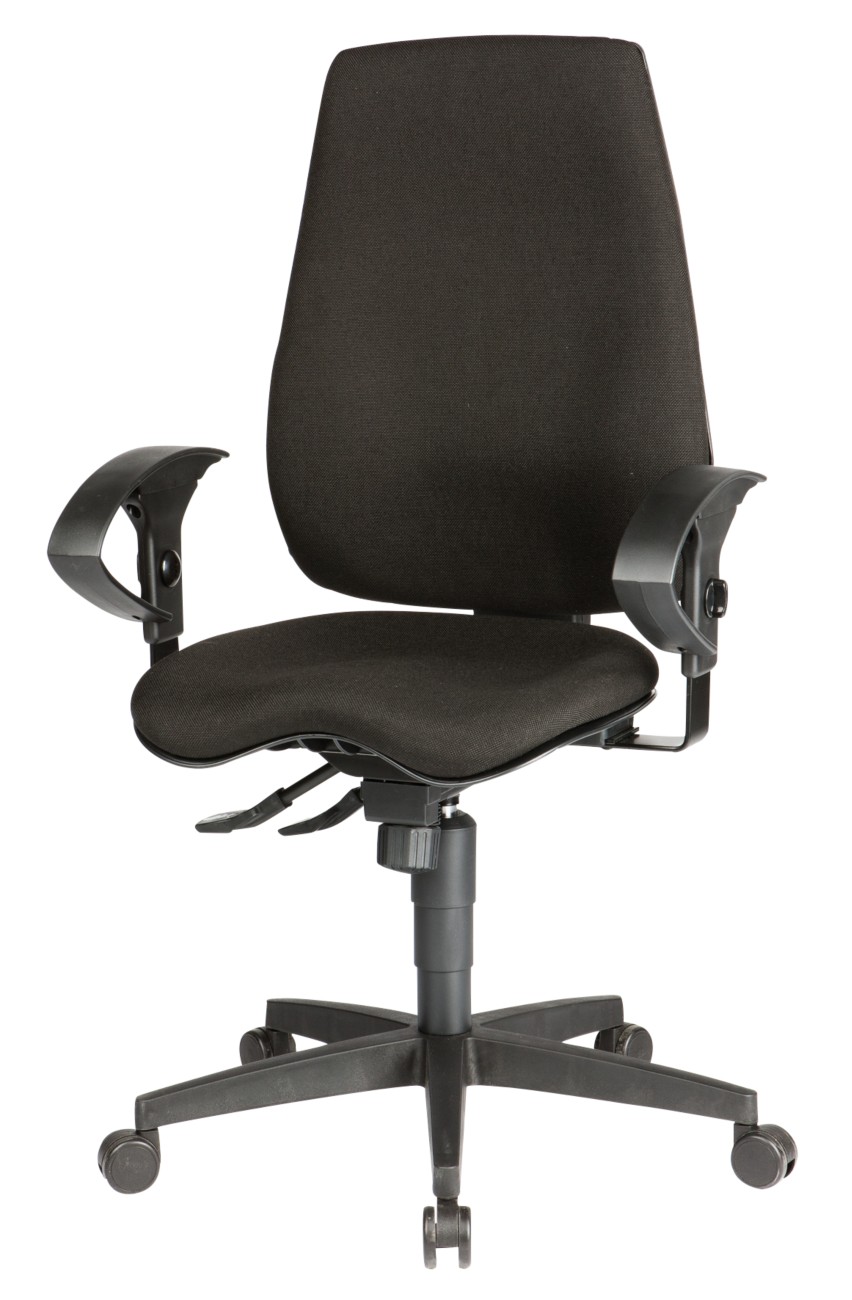 Viking Realspace Eiger Office Chair Synchro Tilt Fabric 2D Armrest Height-Adjustable Seat Black 110 Kg