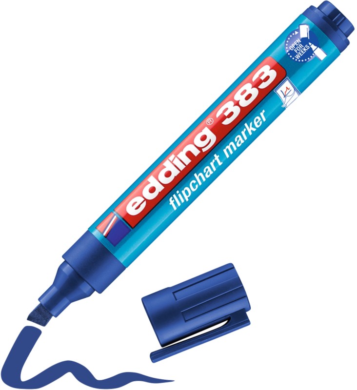 edding 383 Flipchart-Marker Breit Keilspitze 1 - 5 mm Blau Nachfüllbar Wasserbeständig