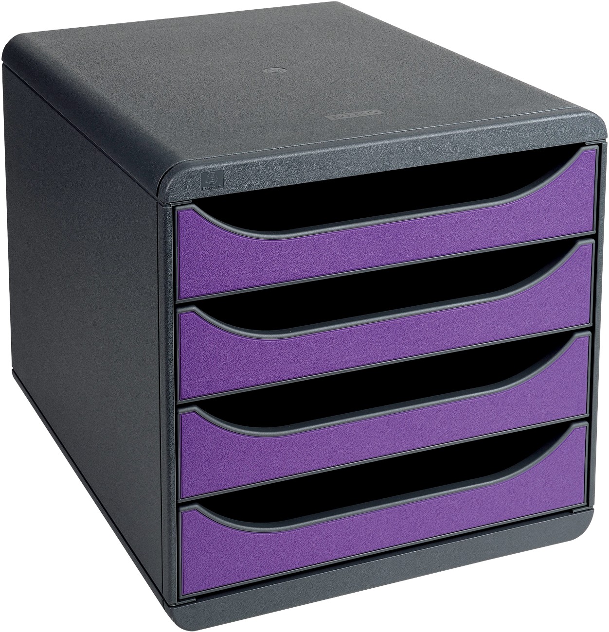 Exacompta Black/Purple Drawer Unit Big-Box Polystyrene X 34.7 X 26.7 Cm Size 27.8