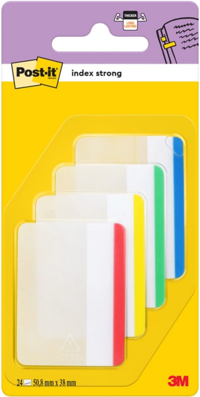 Post-it Index Strong Haftmarker 50,8 x 38 mm Farbig sortiert 6 x 4 Pack