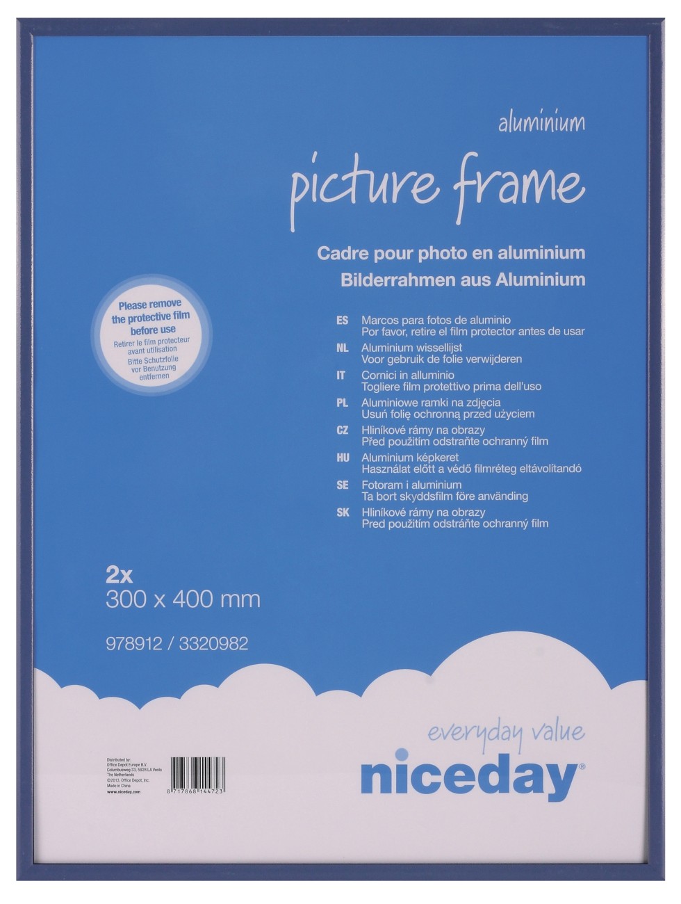 Niceday Bilderrahmen 978912 PK2 A3 Blau 400 x 300 mm 2 Stück