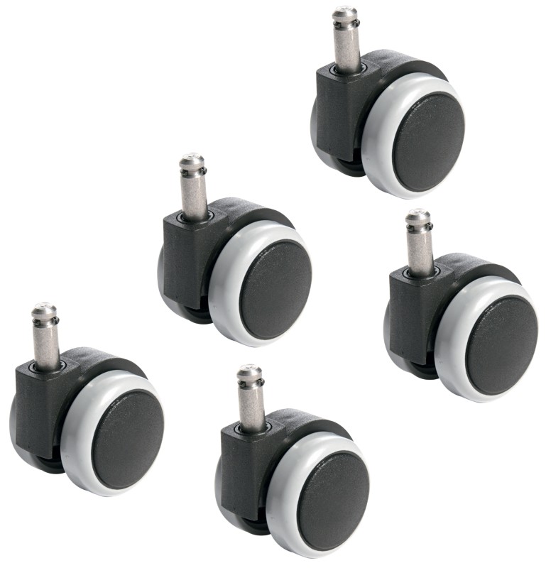 TOPSTAR Bürostuhlrollen 6990-3 für Harte Böden Grau 5 Stück