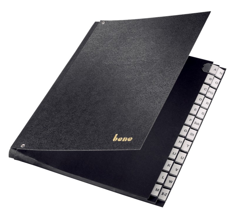 Thumbnail - Bene Pultordner 75100 DIN A4 Schwarz Hartpappe A - Z 27,2 x 35,5 cm