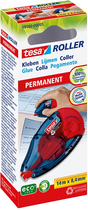 Tesa Tesaroller Permanent Glue Roller Permanent 8.4 Mm X 14 M Refillable 59100-00005-07 14 M