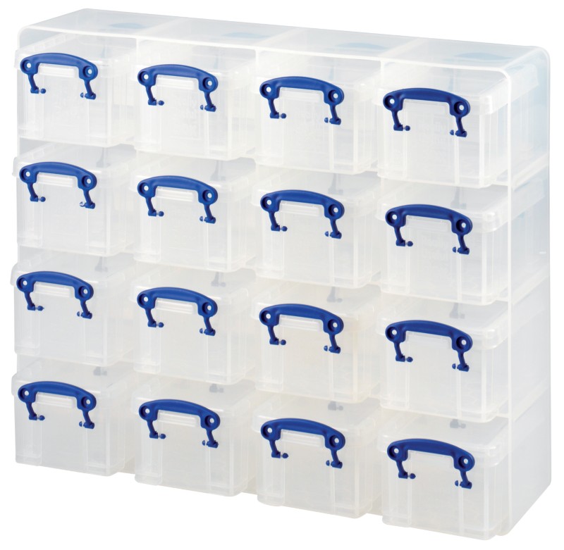 Really Useful Box Plastic Storage Organiser 0.3 Litre 16 Drawer