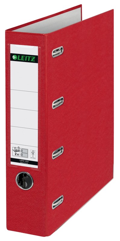 Thumbnail - Leitz Breit Doppelordner DIN A4 80 mm Rot 4 Ringe 1012 PP (Polypropylen) Glatt Hochformat