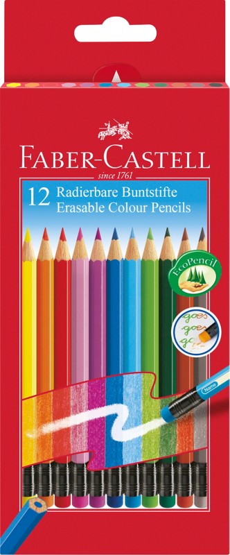 Thumbnail - Faber-Castell Radierbar Buntstifte Farbig sortiert 12 Stück