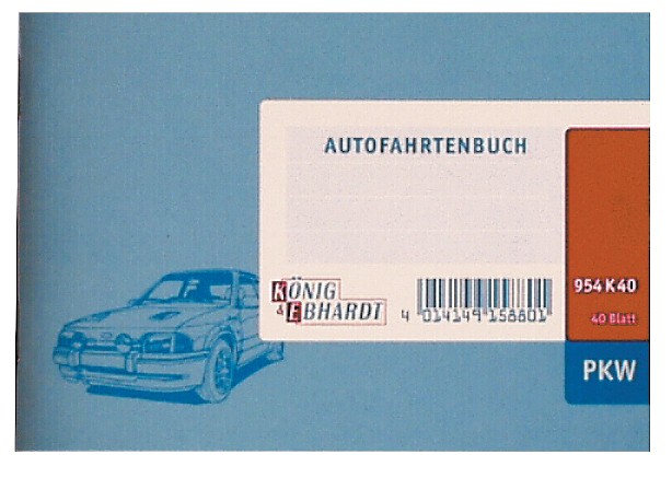 König & Ebhardt Fahrtenbuch 954K40 Hellblau 14,8 x 10,5 cm 40 Blatt