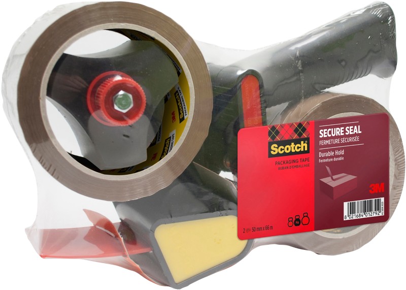 Scotch H180 Packbandabroller mit 2 Rollen Verpackungsklebeband Braun 50 mm (B) x 66 m (L) PP (Polypropylen) 50 Mikron