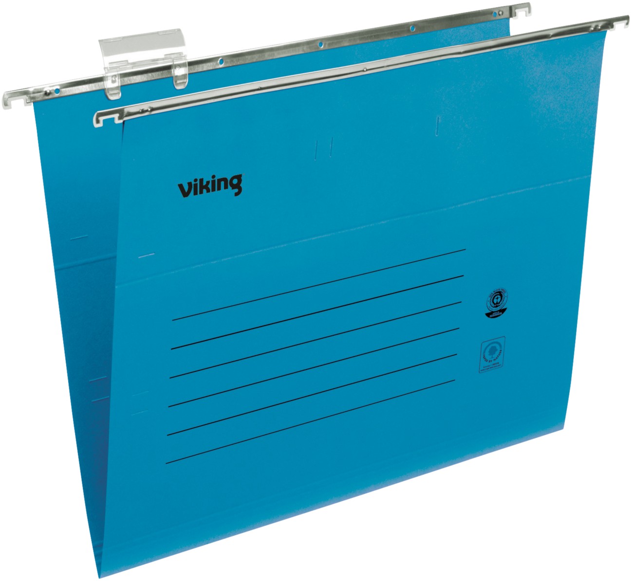 Viking Vertical Suspension File Foolscap V-Base 220 Gsm Blue Pack Of 50