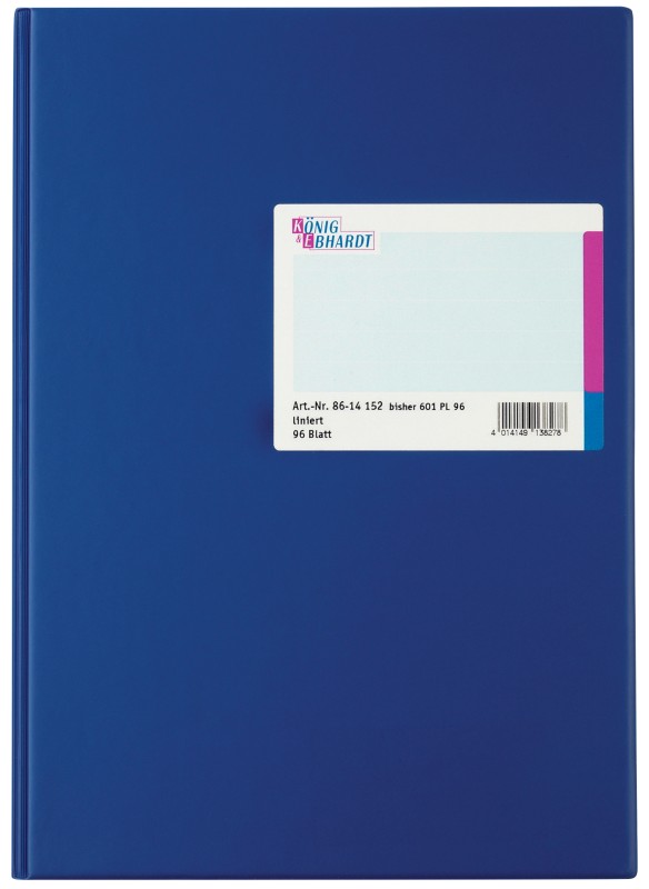 König & Ebhardt Geschäftsbuch DIN A4 Liniert 90 g/m² Blau 96 Blatt