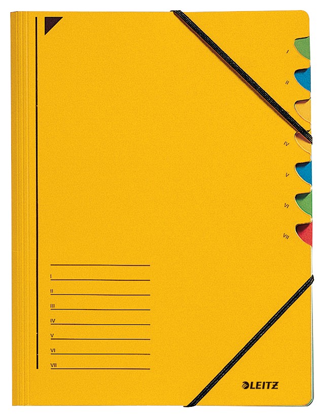 Leitz Ordnungsmappe 39070015 DIN A4 Gelb Karton Mit 7 Fächern 24,5 x 32 cm