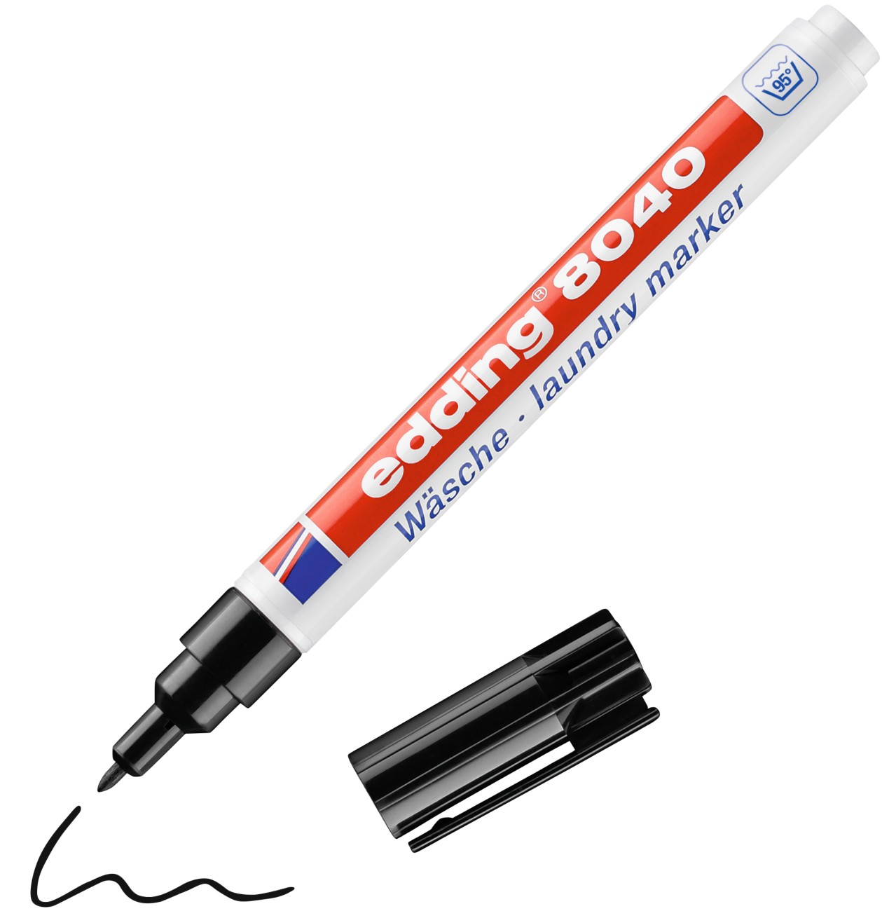 Thumbnail - edding 8040 Permanent Wäschemarker Schwarz Fein Rundspitze 1 mm