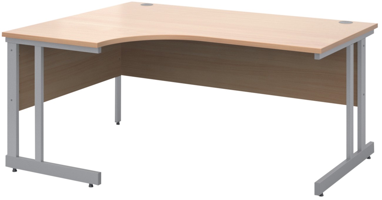 Dams International Momento Left Hand Corner Desk Corner Beech Cantilever 1,600 (W) X 1,200 (D) X 725 (H) Mm Mfc (Melamine Faced Chipboard)