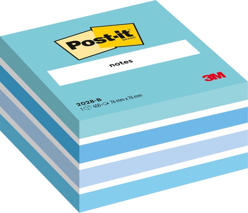 Thumbnail - Post-it Haftnotizenwürfel 76 x 76 mm Pastellblau 450 Blatt