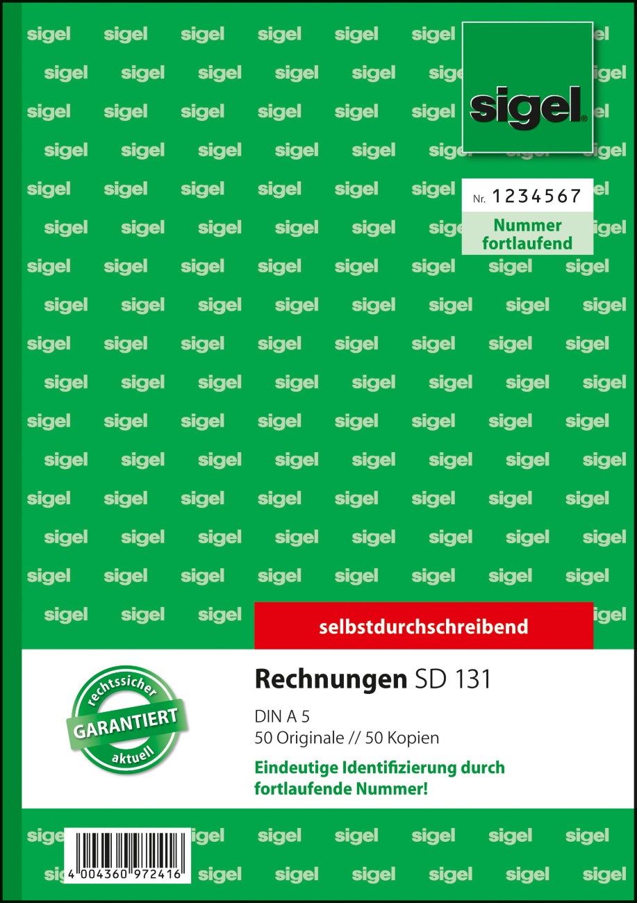 Sigel Rechnung selbstdurchschreibend DIN A5 50 Blatt