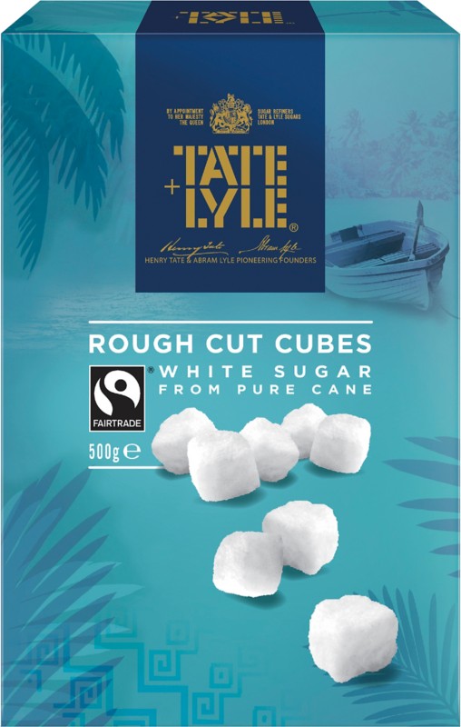 Tate & Lyle White Rough Cut Sugar Cubes Fairtrade 500g