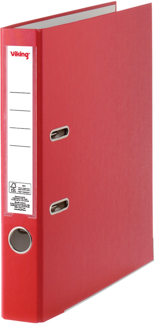 Viking Premium Ordner Schmal DIN A4 50 mm Rot 2 Ringe Kunststoff Matt Hochformat