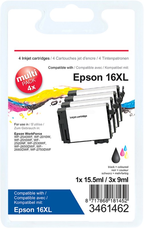 Viking 16XL Kompatibel Epson Tintenpatrone C13T16364012 Schwarz, Cyan, Magenta, Gelb Multipack 4 Stück